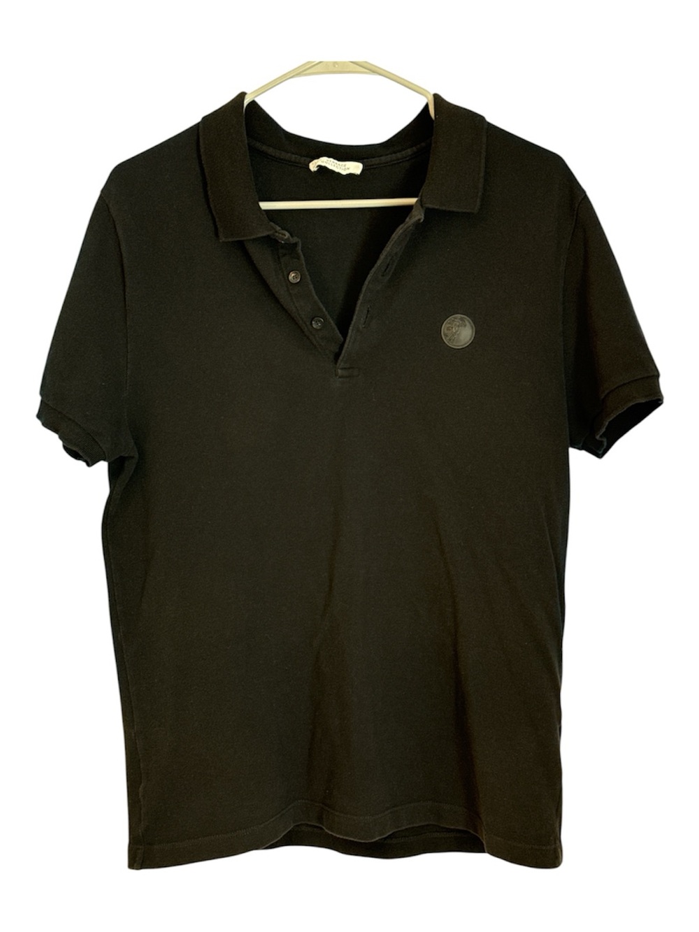 Versace Collection Men’s Black Short-Sleeve Polo with Half Medusa Head Emblem